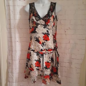 NWT Maje Paris Silk Floral Drop Waist Dress S
